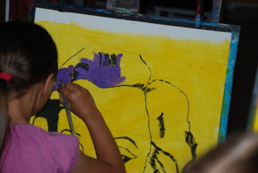 Warsztaty malarskie dla dzieci w Warszawa Galeria Sznurki. Kopiujemy obrazy wielkich mistrzów malarstwa światowego.